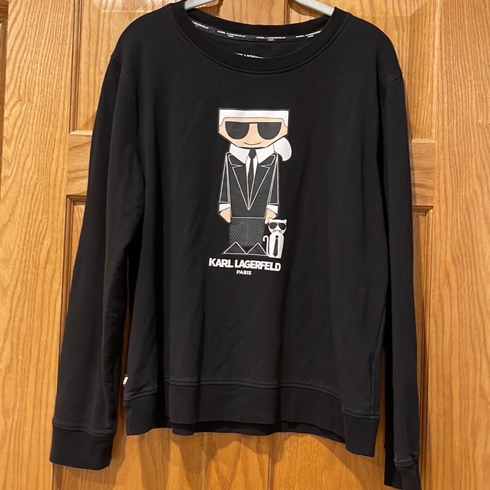 Karl Lagerfeld womens large black lightweight sweatshirt